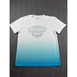 NOBULL Wodapalooza Miami Athletic T-Shirt Men's XL Turquoise White Ombre Graphic